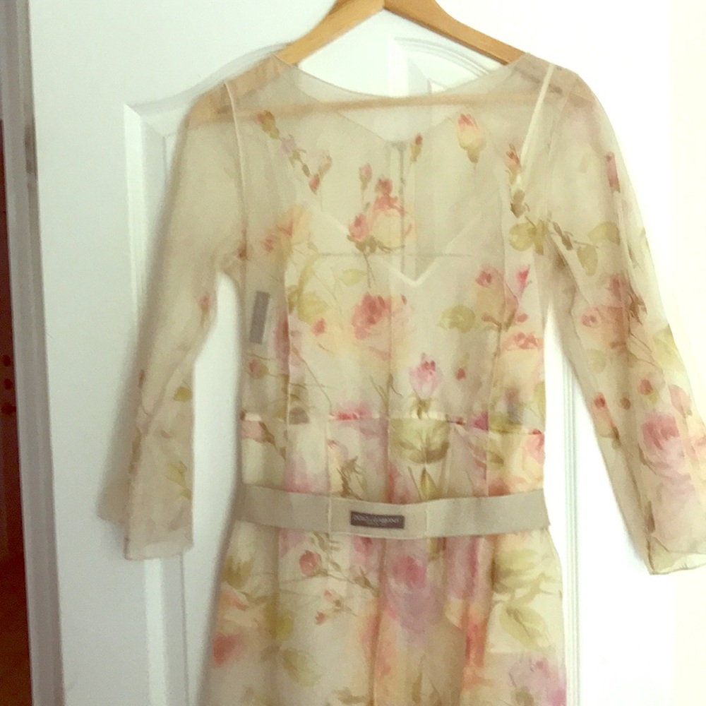 Dolce & Gabbana sheer belted, floral dress.